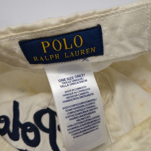 Polo RL 67 Slideback Hat White One Size Solid Adjustable Embroidered - Picture 9 of 9